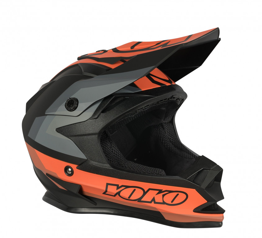 MX čelada YOKO SCRAMBLE matte black / orange S