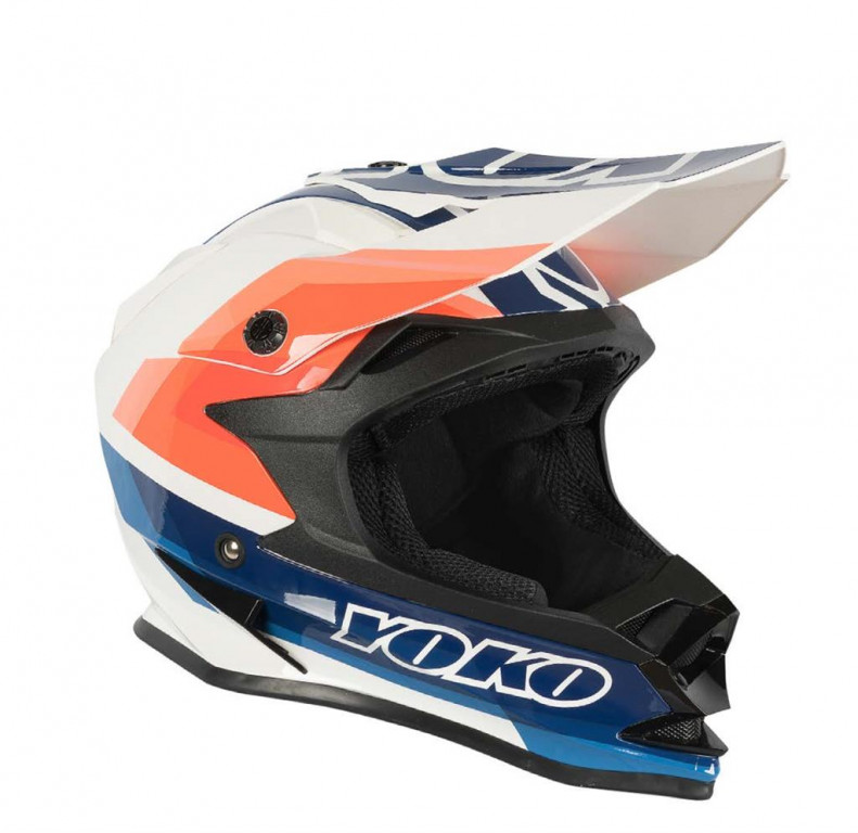 MX čelada YOKO SCRAMBLE white / blue / fire XS