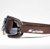 Goggles ARIETE 13990-MV ARIETE VINTAGE brown leather chromed frame, fume lens