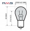 Žarnica RMS 246510195 12V 21W , P21W BA15S bela