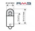 Žarnica RMS 246510335 6V 4W, T8.5 BA9S bela