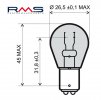 Žarnica RMS 246510365 12V 21/5W, BAY15D bela