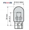 Žarnica RMS 246510385 12V 21W, T20 bela