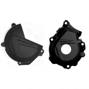 Clutch and ignition cover protector kit POLISPORT Črn