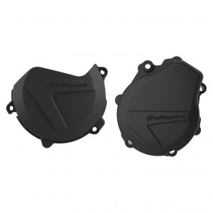 Clutch and ignition cover protector kit POLISPORT Črn