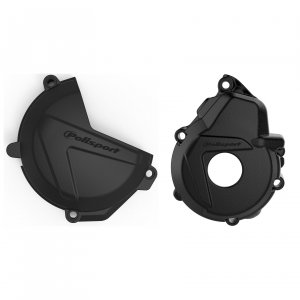 Clutch and ignition cover protector kit POLISPORT Črn