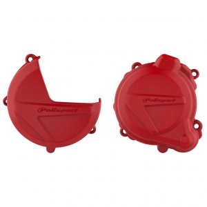 Clutch and ignition cover protector kit POLISPORT Rdeč