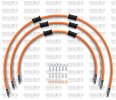 STANDARD Front brake hose kit Venhill YAM-10003F-OR POWERHOSEPLUS (3 cevi v kompletu) Orange hoses, chromed fittings