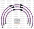 STANDARD Front brake hose kit Venhill YAM-10003F-PU POWERHOSEPLUS (3 cevi v kompletu) Purple hoses, chromed fittings