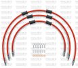 STANDARD Front brake hose kit Venhill YAM-10003F-RD POWERHOSEPLUS (3 cevi v kompletu) Red hoses, chromed fittings