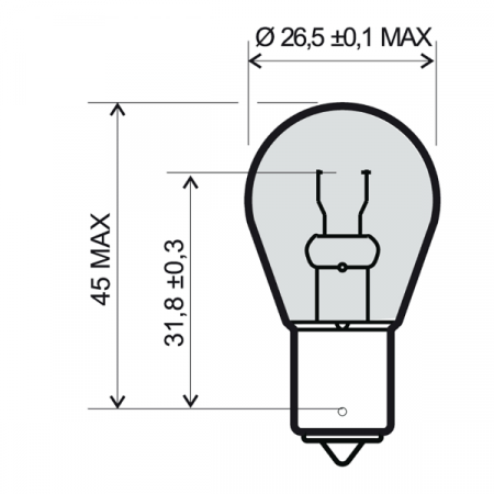 Lamp RMS 246510201 12V 21W, BA15S oranžna