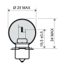 Lamp RMS 246510432 12V 20W, P26S bela