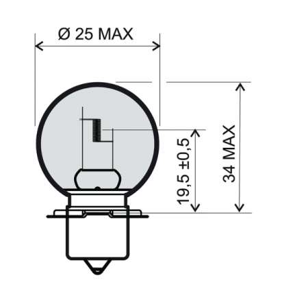 Lamp RMS 246510432 12V 20W, P26S bela