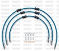 STANDARD Front brake hose kit Venhill YAM-10003F-TB POWERHOSEPLUS (3 cevi v kompletu) Translucent blue hoses, chromed fittings